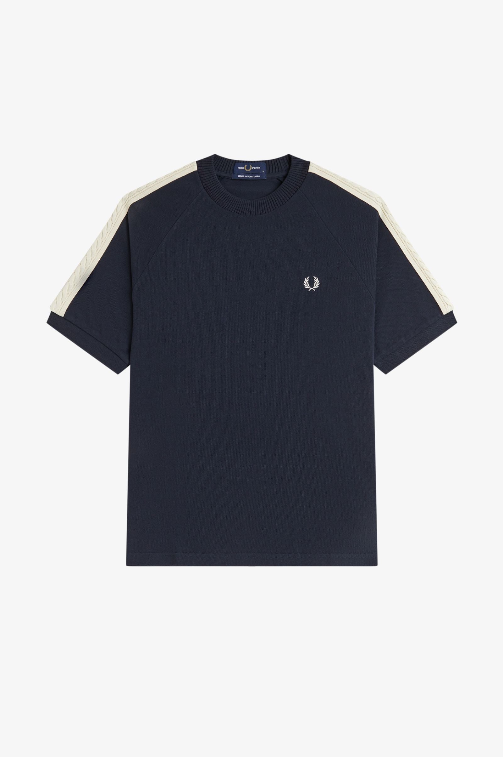 FRED PERRY T-shirt com fita em malha entrançada