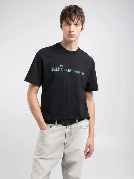 REPLAY T-shirt com estampado relaxed fit