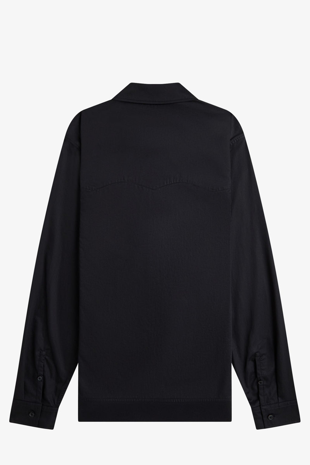 FRED PERRY Camisa com bainha canelada com aplicação em pele