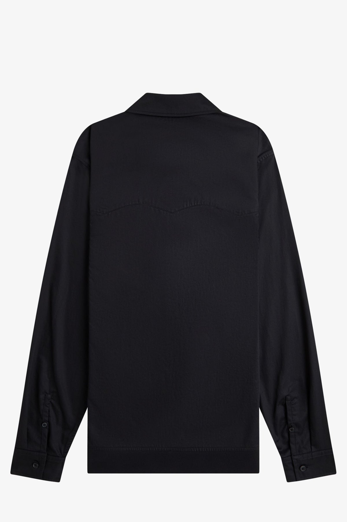 FRED PERRY Camisa com bainha canelada com aplicação em pele