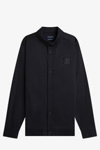 FRED PERRY Camisa com bainha canelada com aplicação em pele