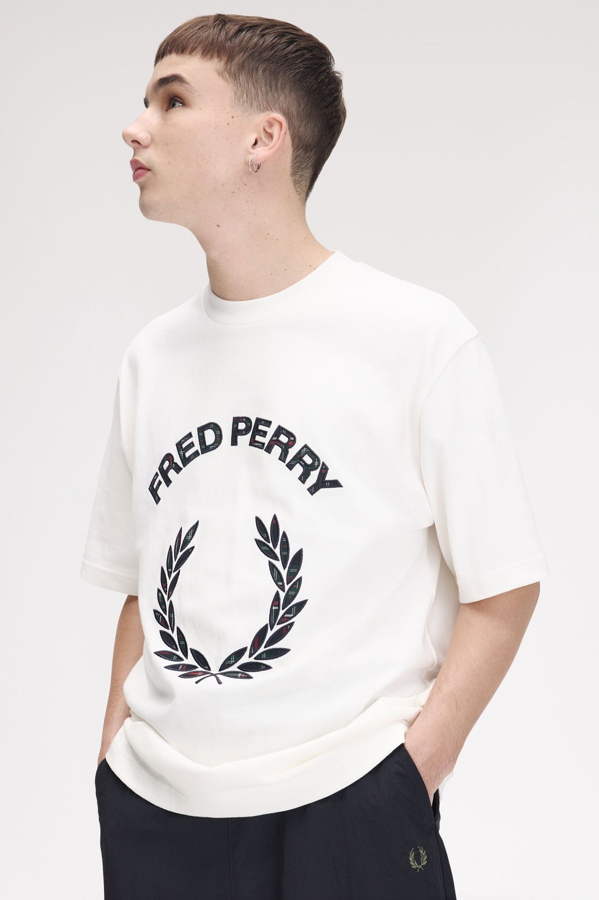 FRED PERRY T-shirt com aplique de xadrez