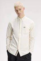 FRED PERRY Camisa oxford com borda com ponto descontínuo oculta