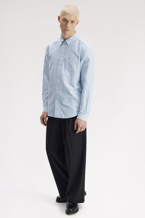 FRED PERRY Camisa oxford listrada e descontraída