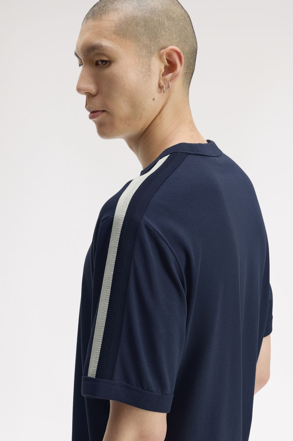 FRED PERRY T-shirt com fita de malha bicolor