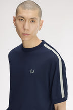 FRED PERRY T-shirt com fita de malha bicolor