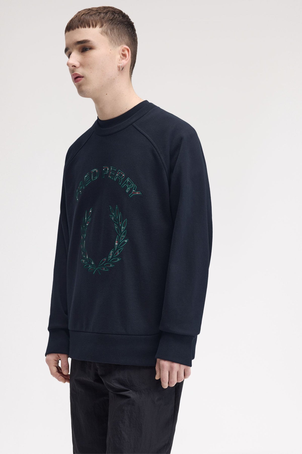 FRED PERRY Camisola com aplique de xadrez
