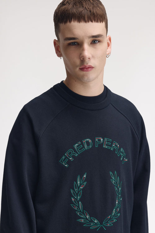 FRED PERRY Camisola com aplique de xadrez