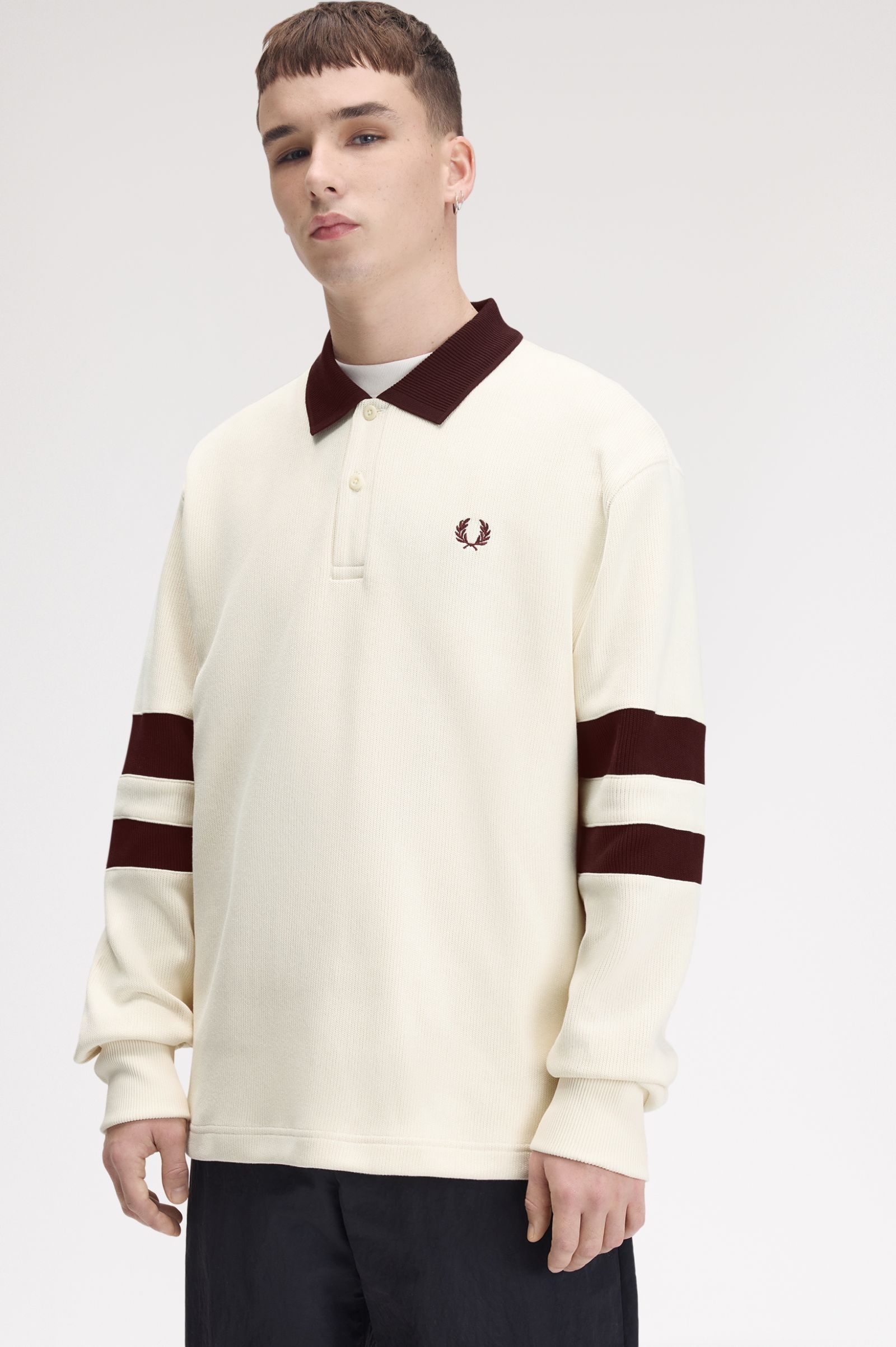 FRED PERRY Camisola com colarinho com ponto descontínuo