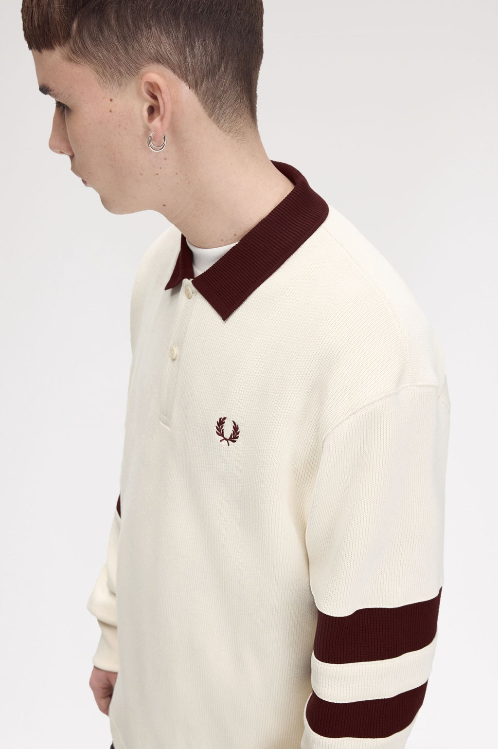 FRED PERRY Camisola com colarinho com ponto descontínuo