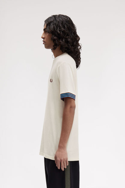 FRED PERRY T-shirt com punhos às riscas - CARISMAstore