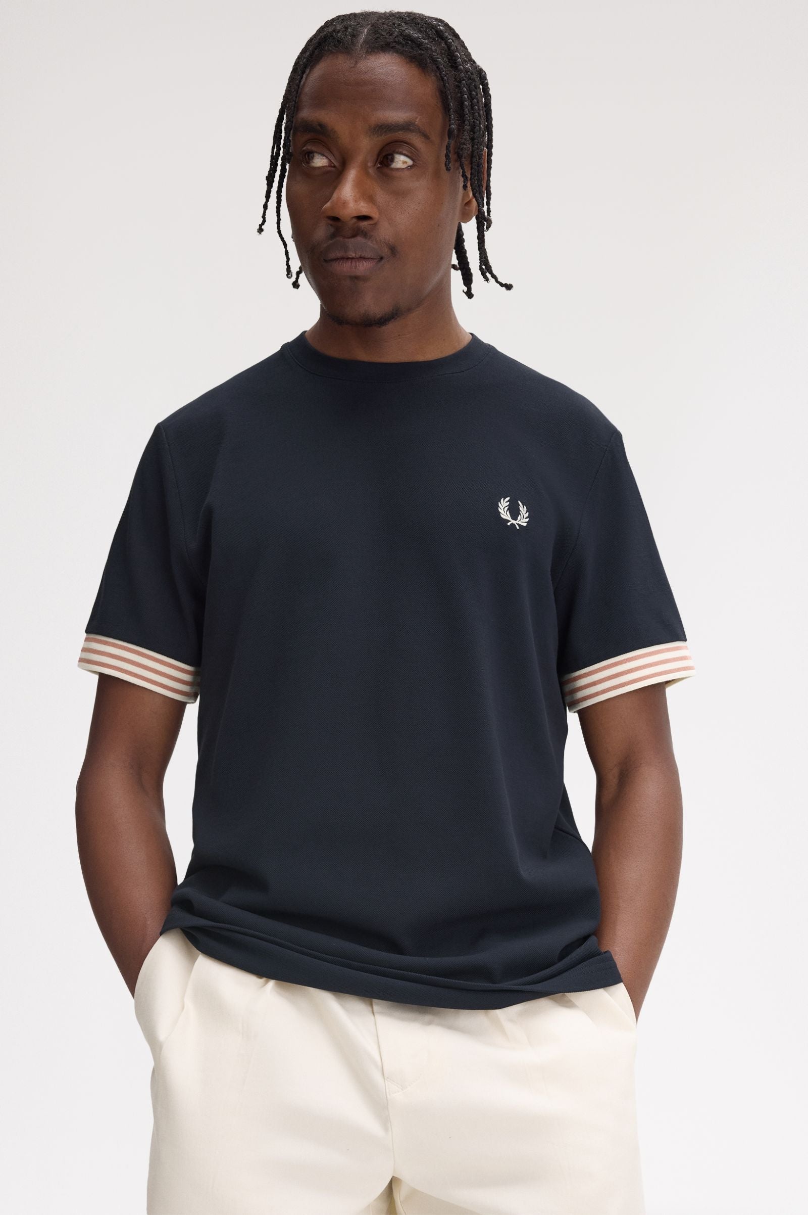 FRED PERRY T-shirt com punhos às riscas - CARISMAstore