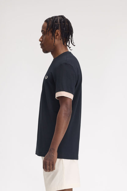 FRED PERRY T-shirt com punhos às riscas - CARISMAstore