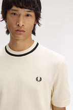FRED PERRY T-shirt em piqué com gola redonda