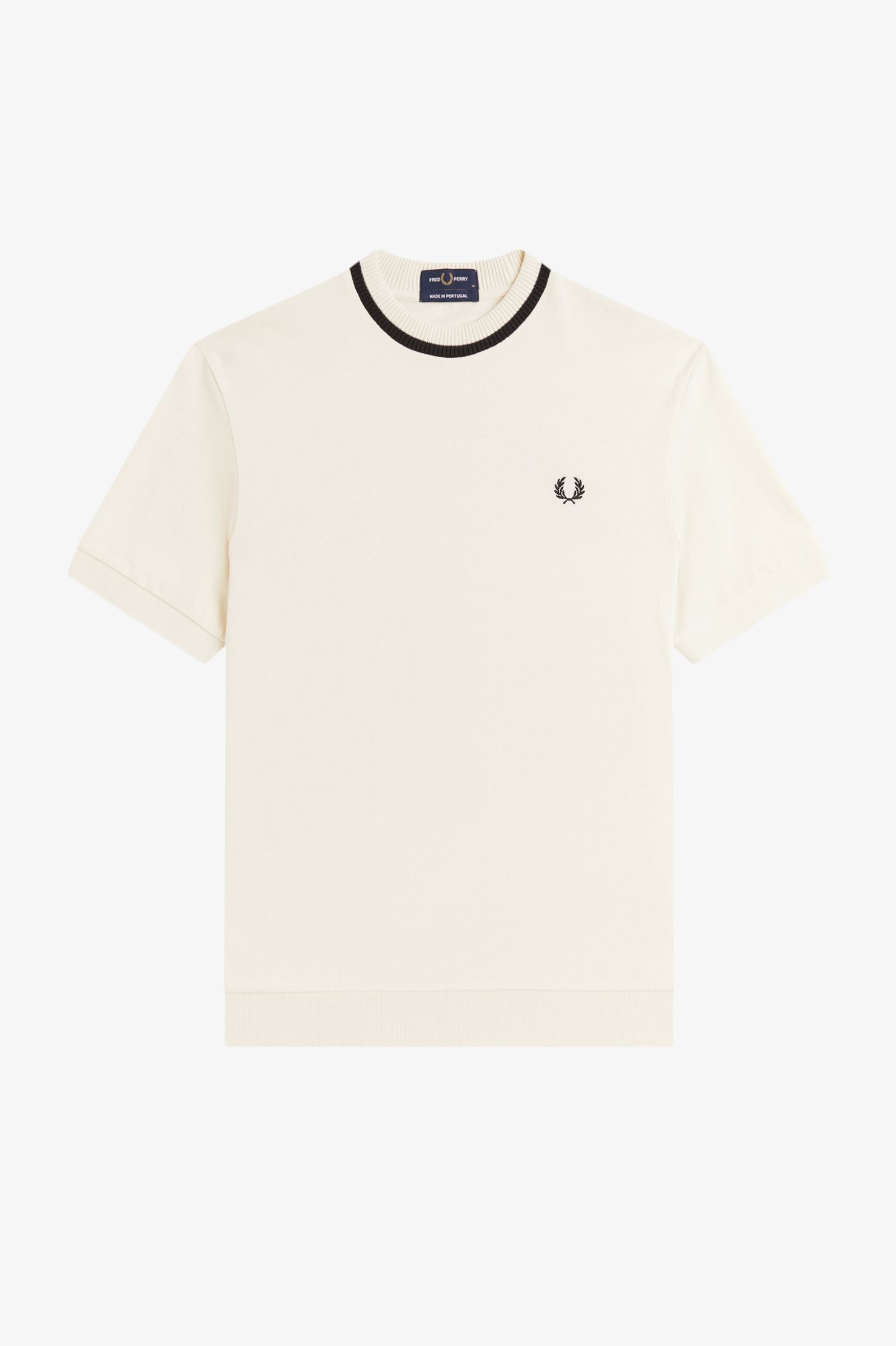 FRED PERRY T-shirt em piqué com gola redonda