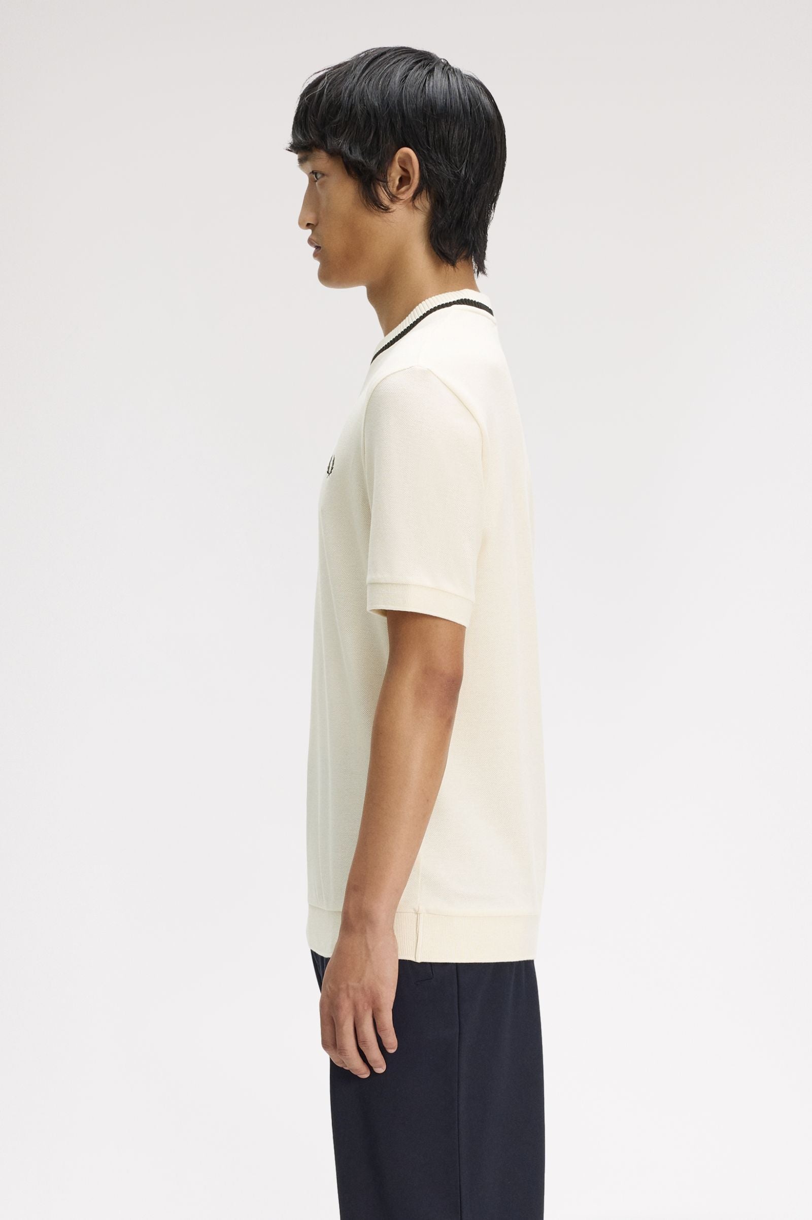 FRED PERRY T-shirt em piqué com gola redonda