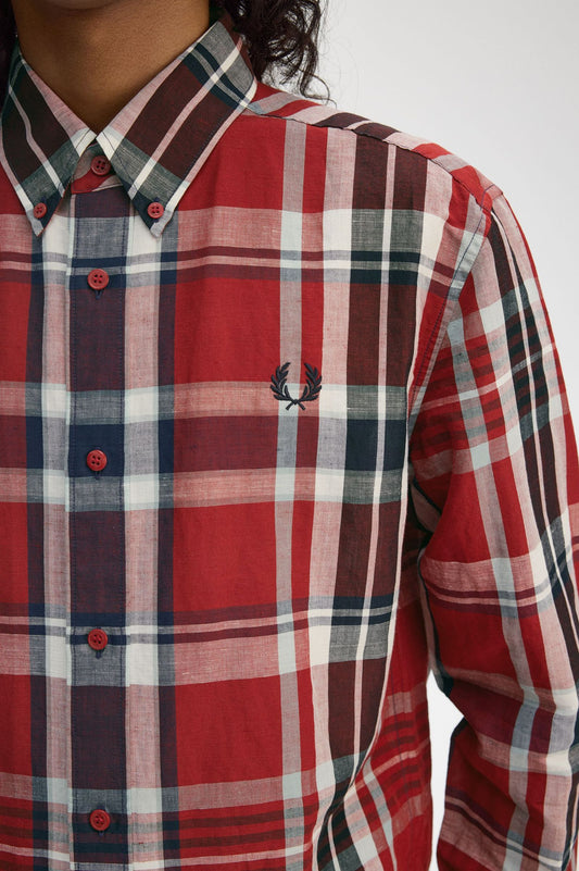 FRED PERRY Camisa xadrez madras
