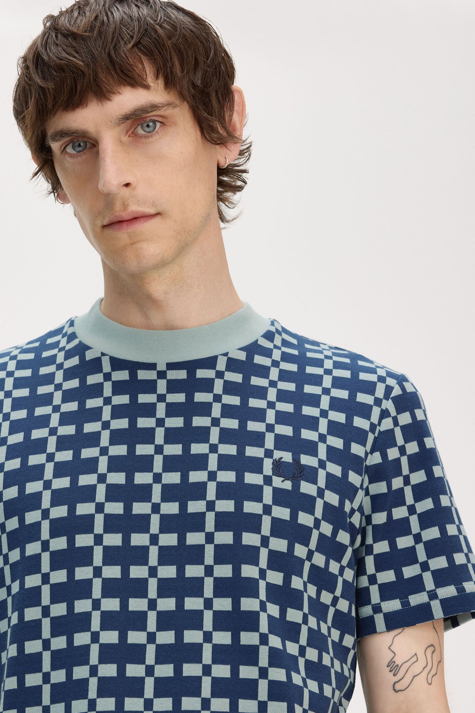 FRED PERRY T-shirt em jacquard geométrico - CARISMAstore