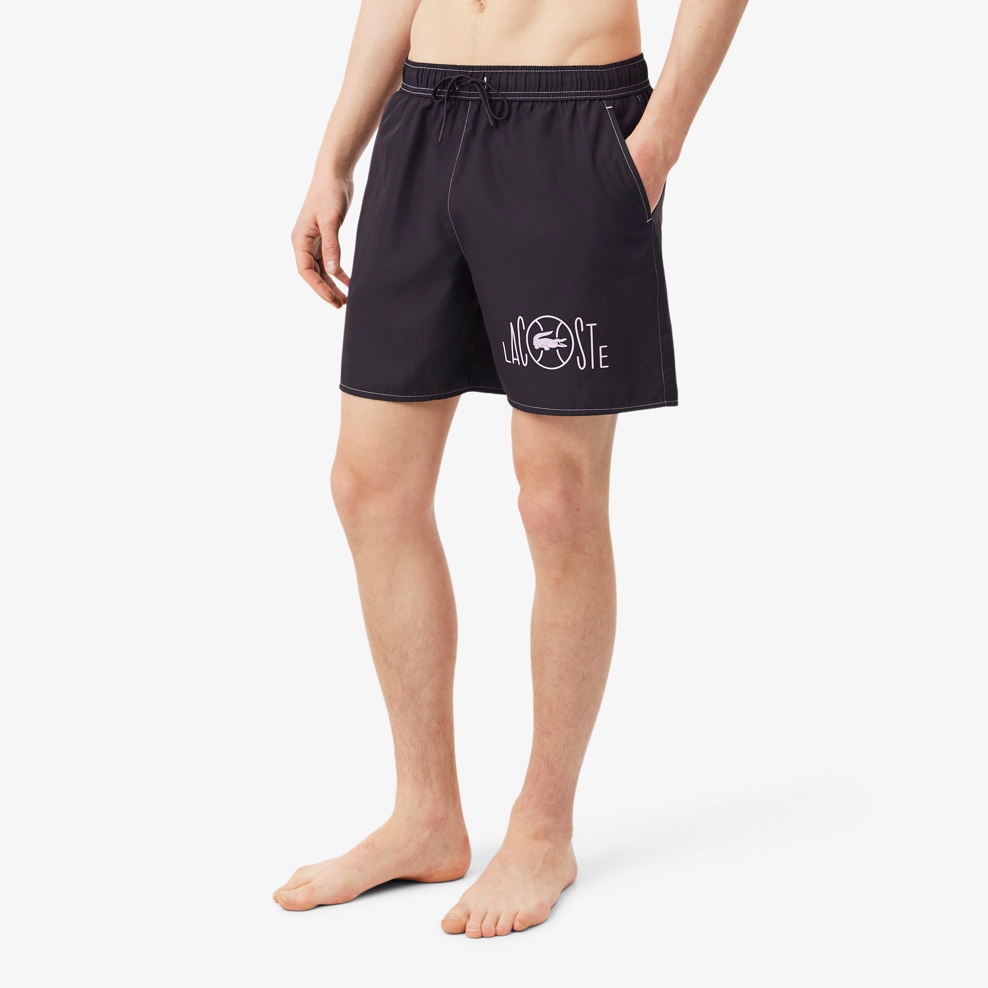 LACOSTE Calções de banho estampado alusivo ao ténis