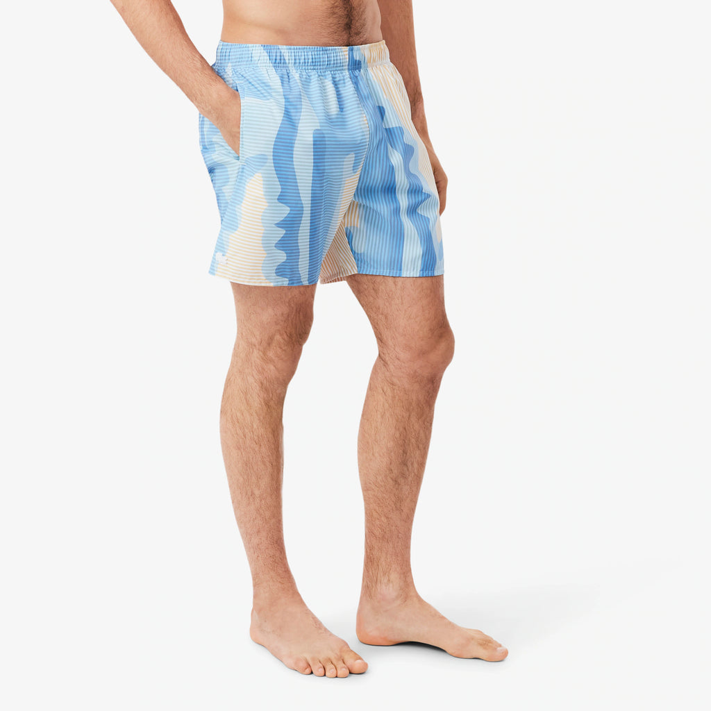 LACOSTE Calção de banho listrado