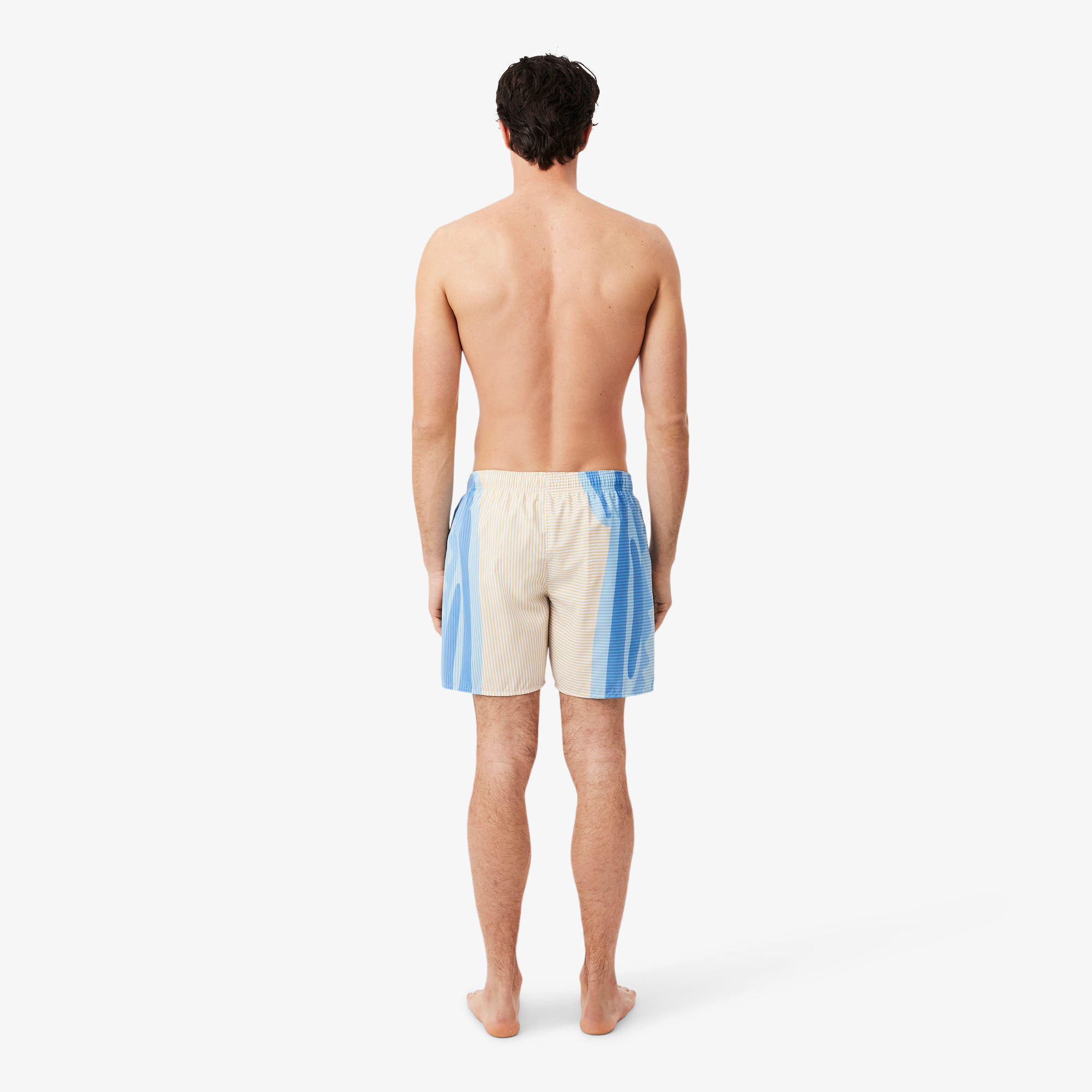 LACOSTE Calção de banho listrado