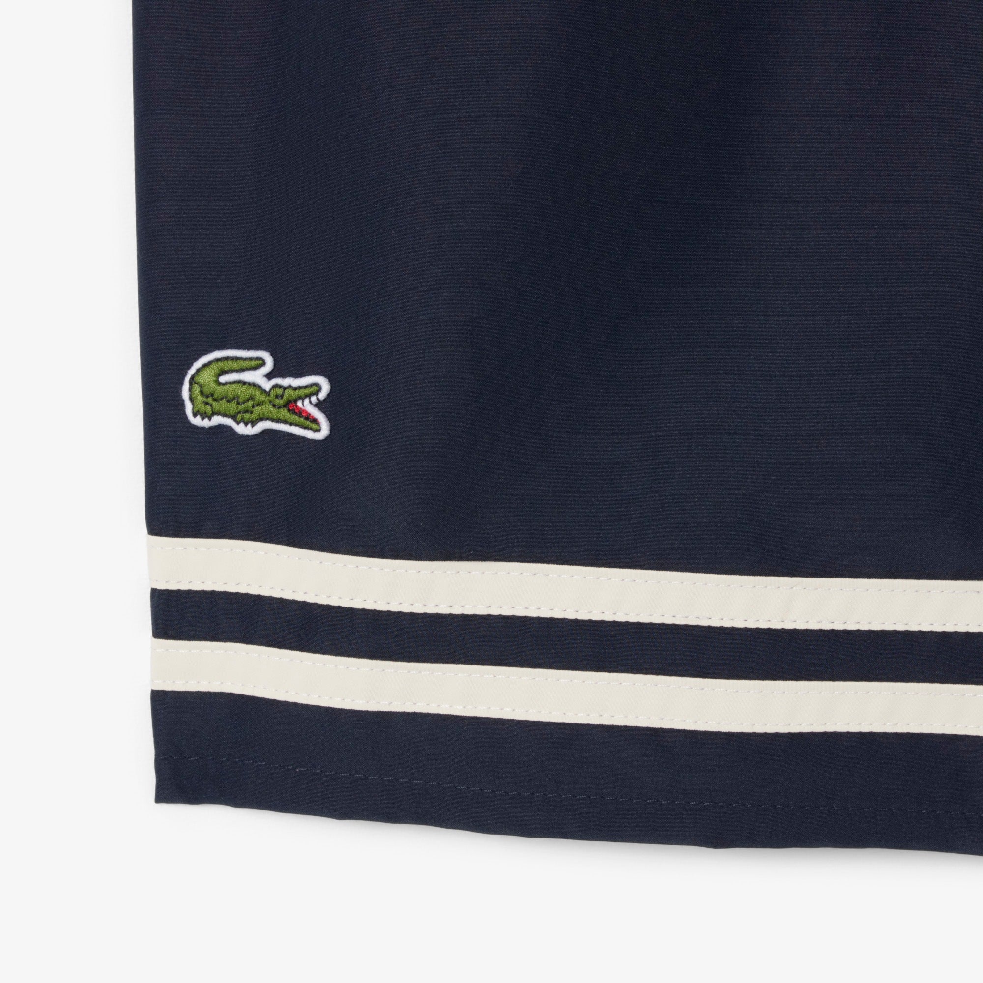 LACOSTE Calções de banho com listras contrastantes