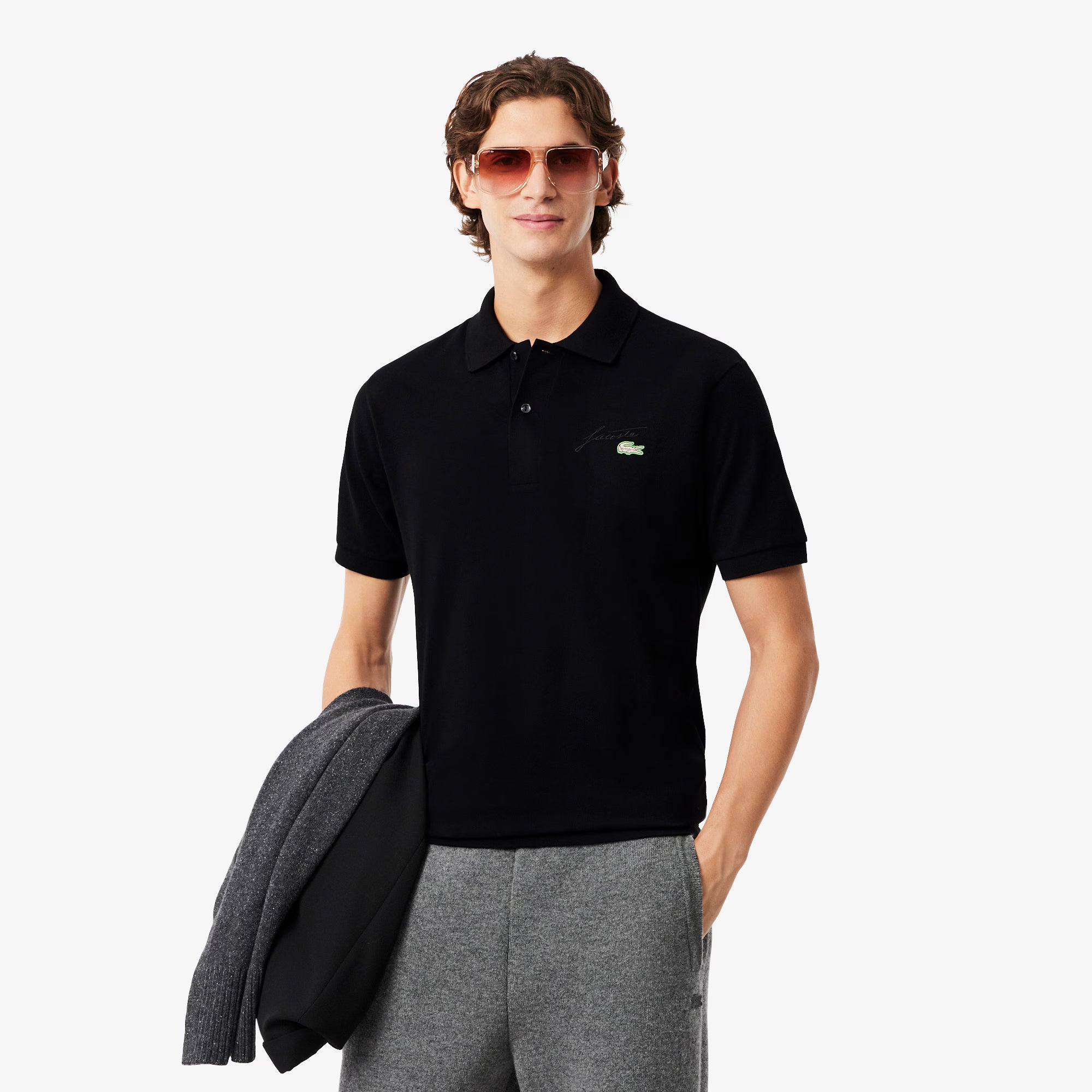 LACOSTE Polo mini-piqué com pormenor bordado - CARISMAstore