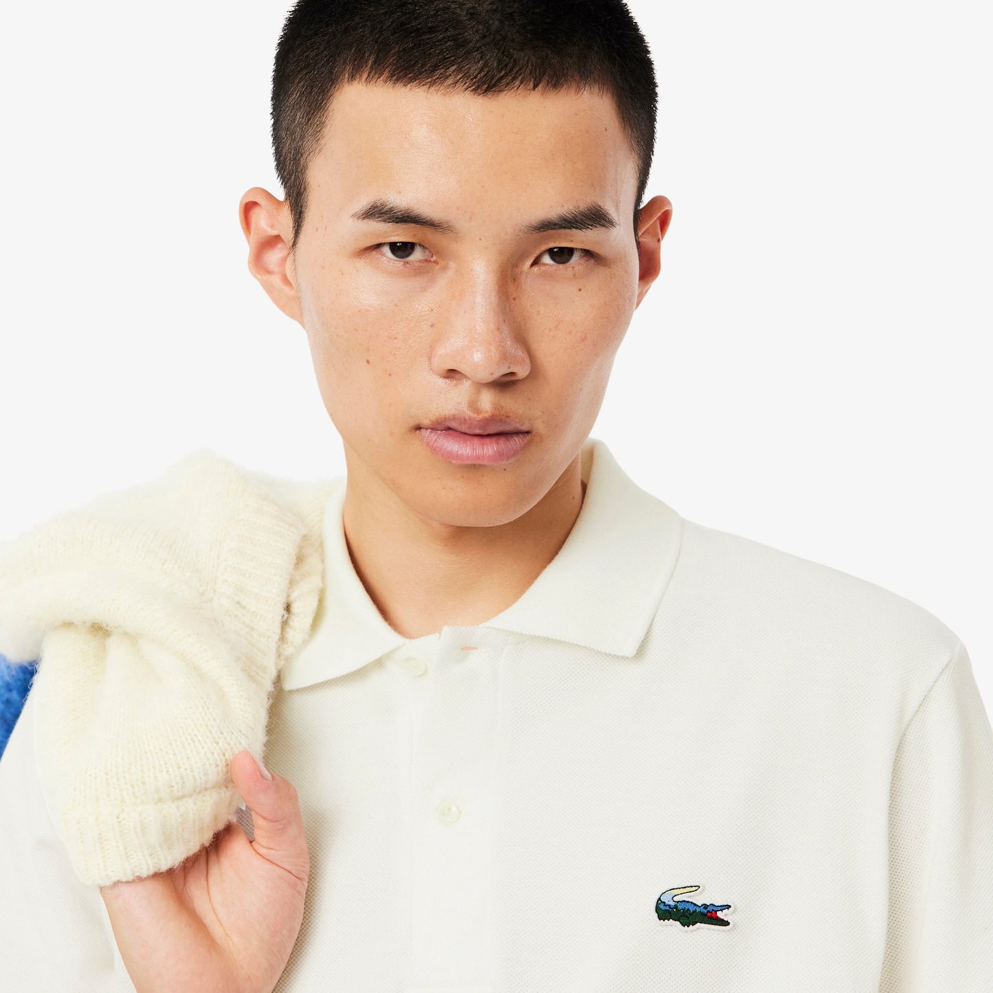 LACOSTE Pólo piqué com crocodilo de paisagem - CARISMAstore