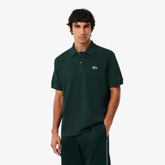 LACOSTE Pólo piqué com crocodilo de paisagem