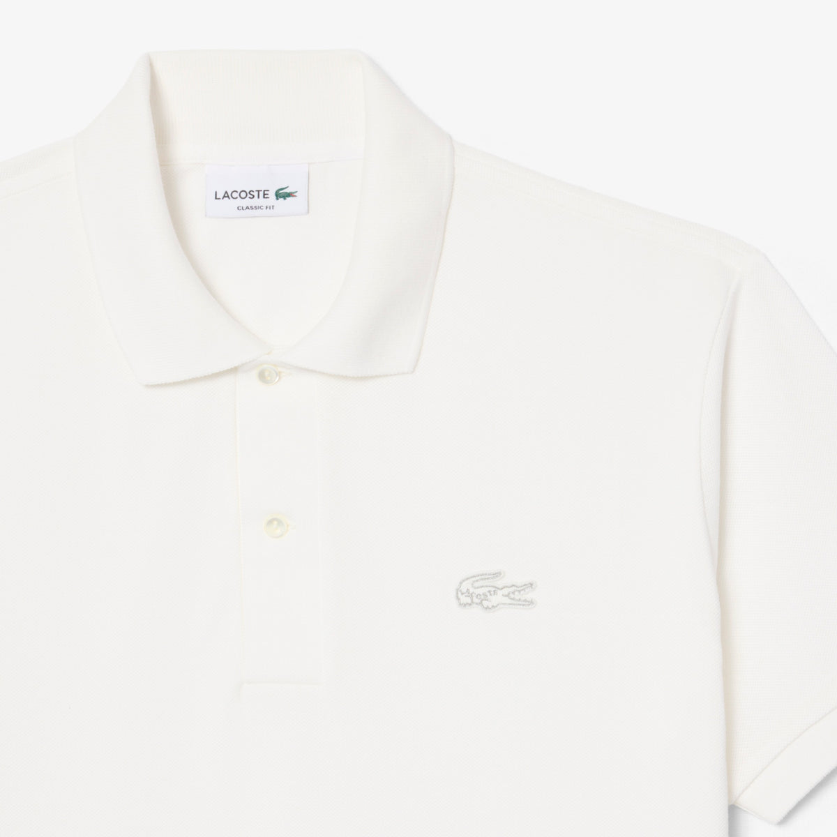 LACOSTE Polo classic fit com crocodilo metalizado