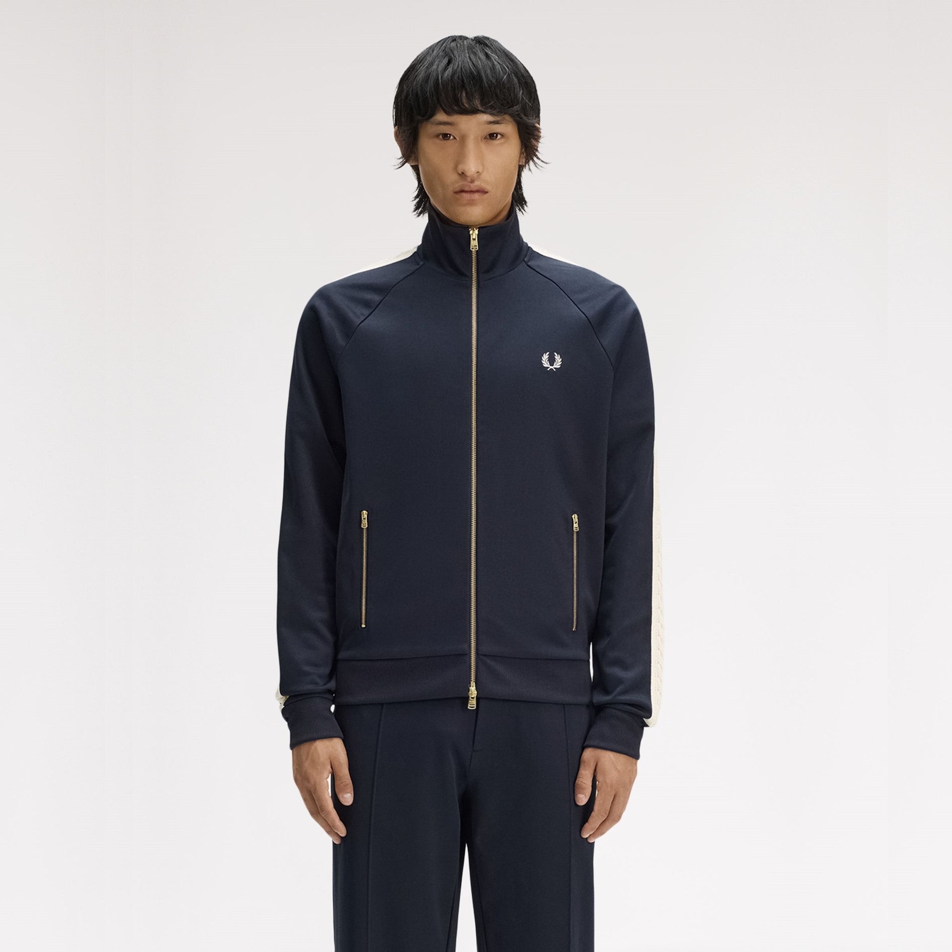 FRED PERRY Casaco de fato de treino com fita em malha entrançada