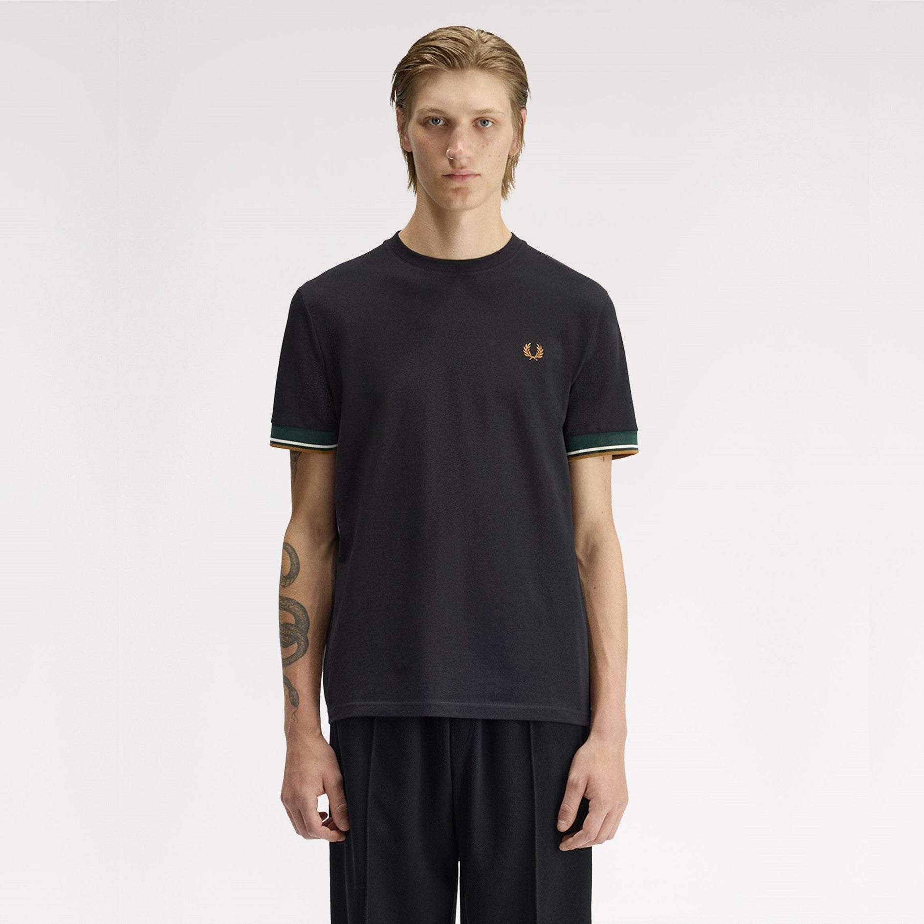 FRED PERRY T-shirt com punhos com borda