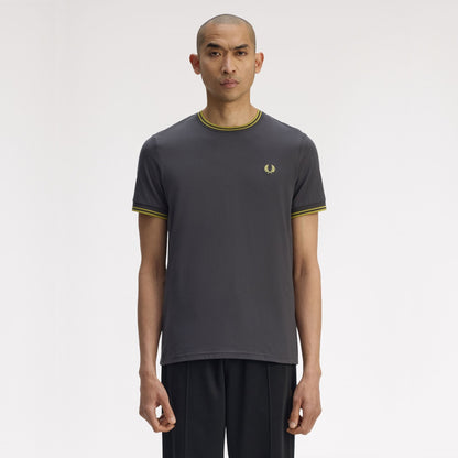 FRED PERRY T-shirt com borda com ponto descontínuo dupla - CARISMAstore