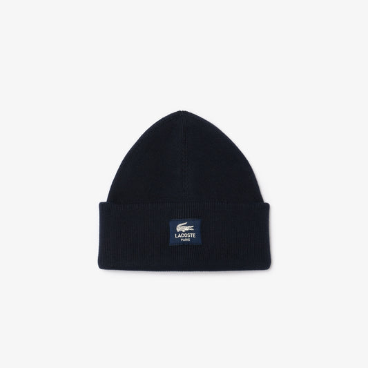 LACOSTE Gorro de algodão canelado com emblema