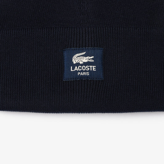LACOSTE Gorro de algodão canelado com emblema