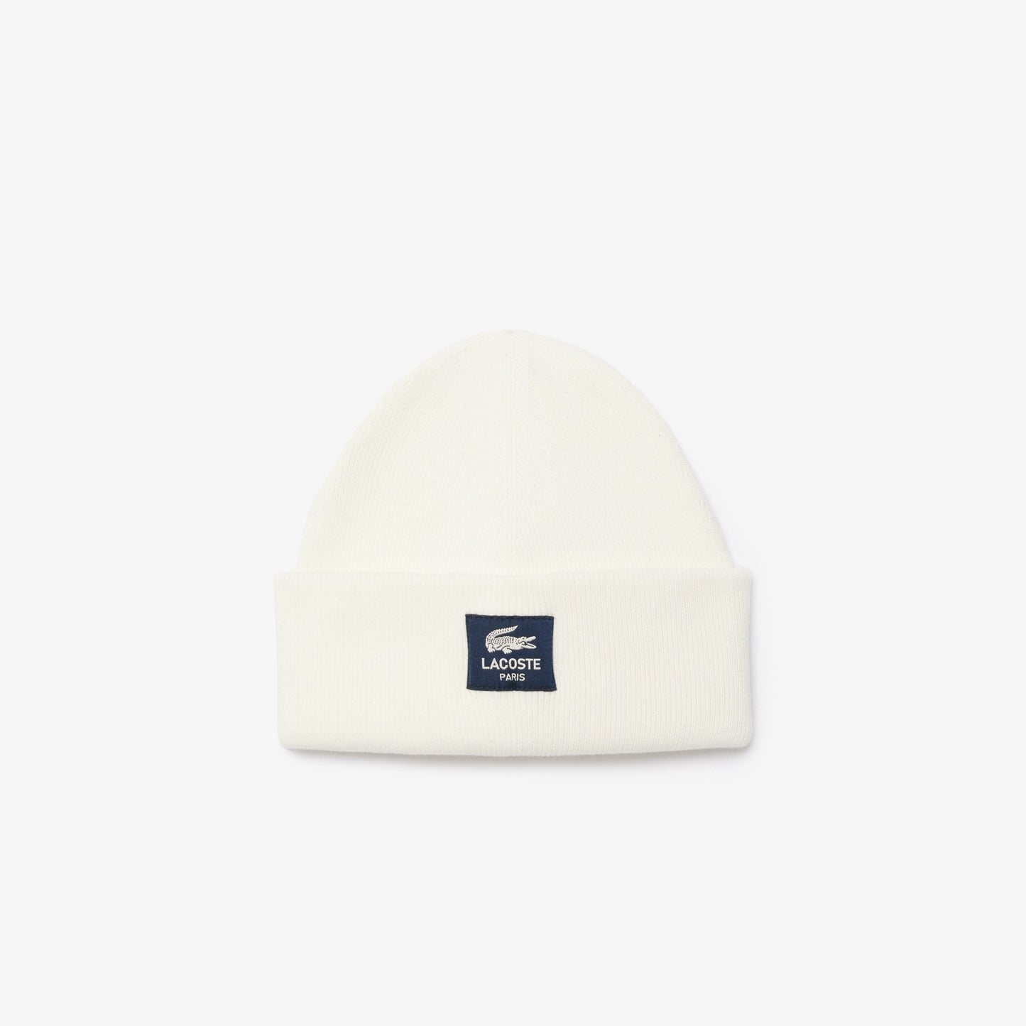 LACOSTE Gorro de algodão canelado com emblema - CARISMAstore