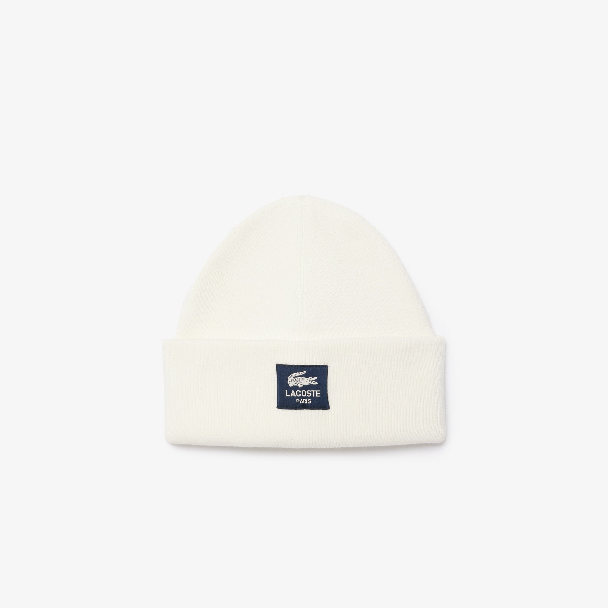 LACOSTE Gorro de algodão canelado com emblema - CARISMAstore