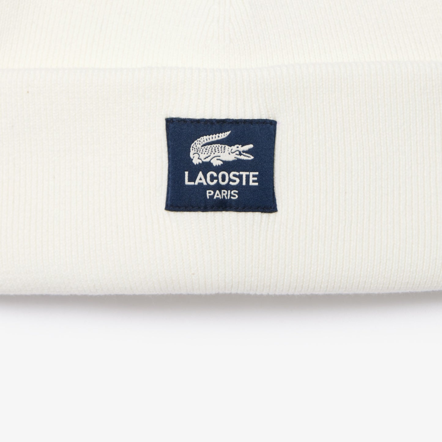 LACOSTE Gorro de algodão canelado com emblema - CARISMAstore
