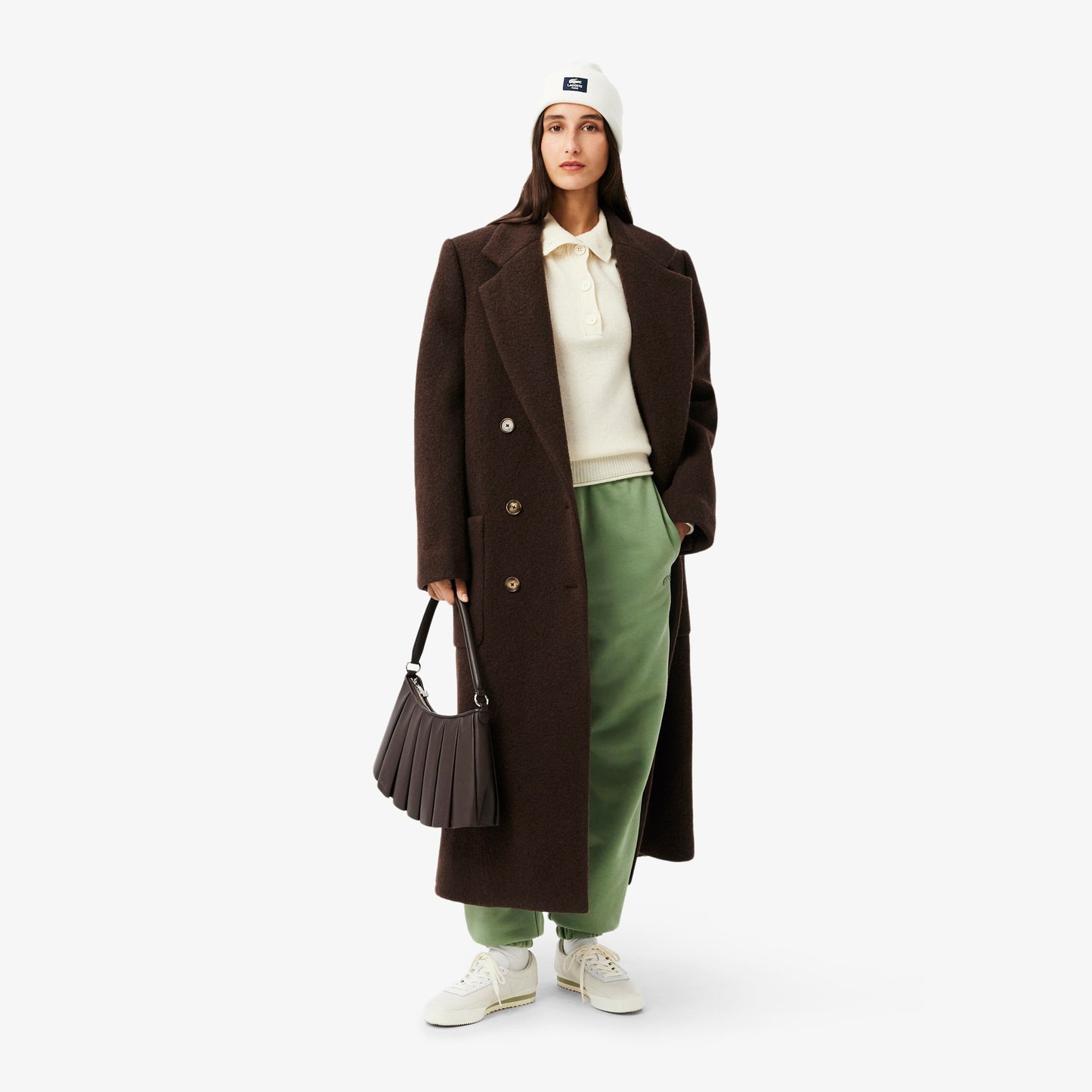 LACOSTE Gorro de algodão canelado com emblema - CARISMAstore