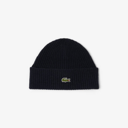 LACOSTE Gorro em malha canelada de lã
