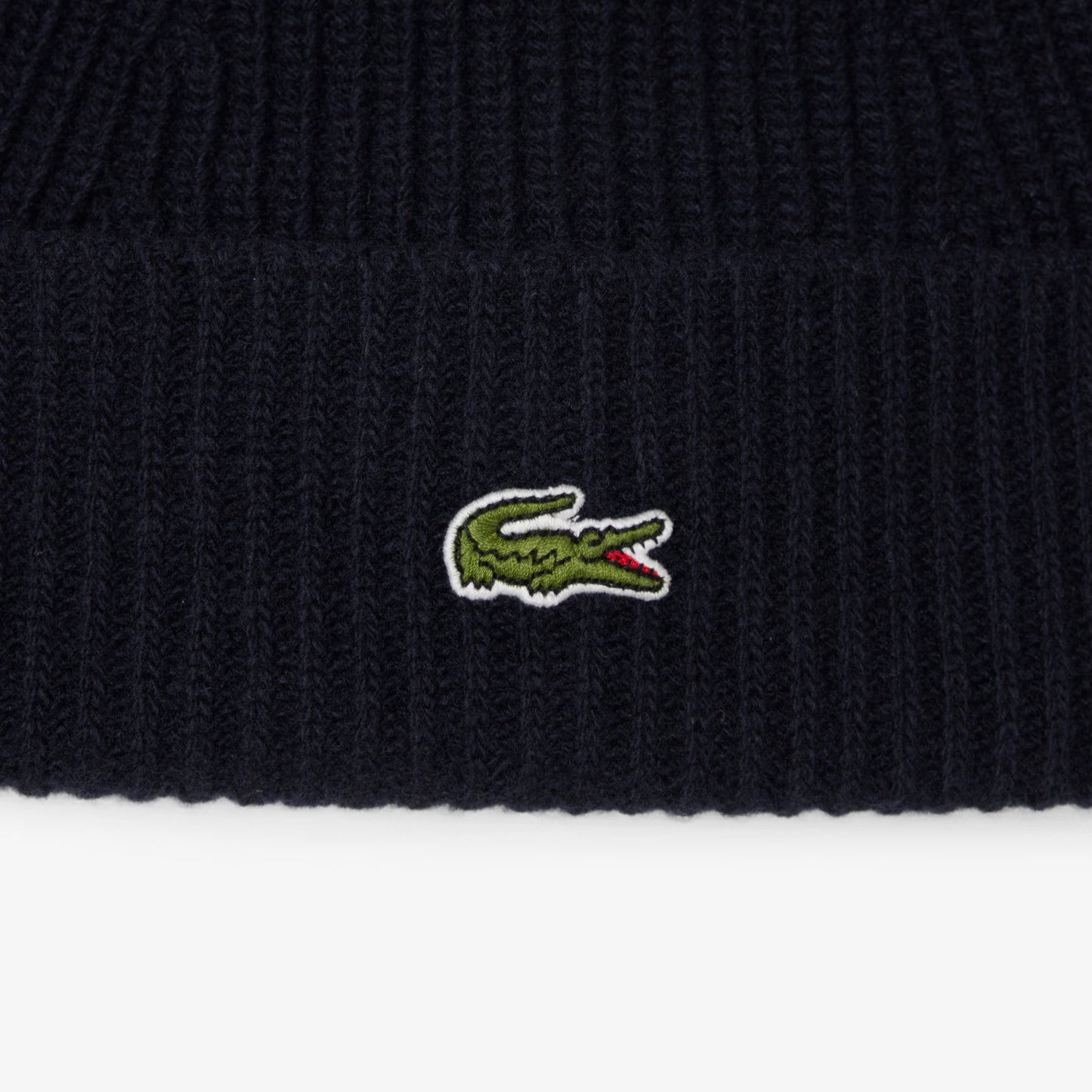 LACOSTE Gorro em malha canelada de lã