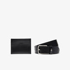LACOSTE Conjunto de oferta de cinto em pele/Porta-cartões