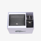 LACOSTE Conjunto de oferta de cinto em pele/Porta-cartões