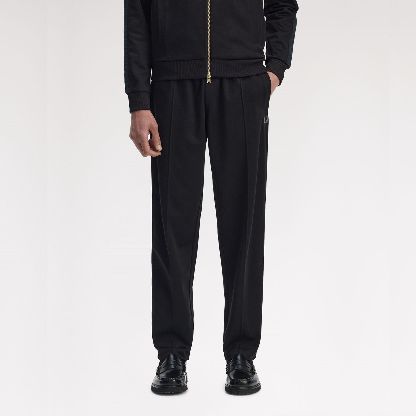 FRED PERRY Calças de fato de treino com fita em padrão tartan