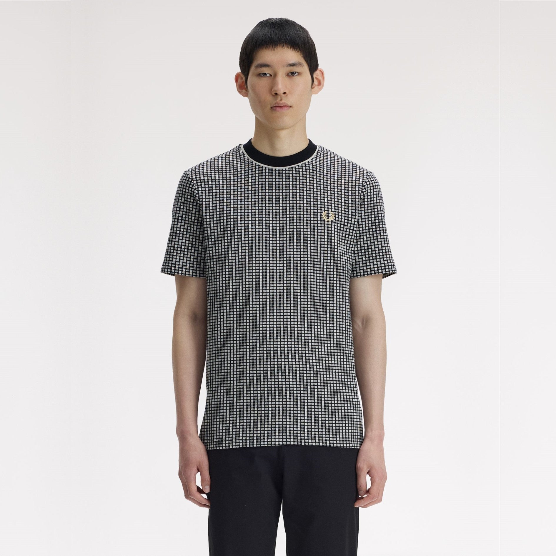 FRED PERRY T-shirt em xadrez jacquard