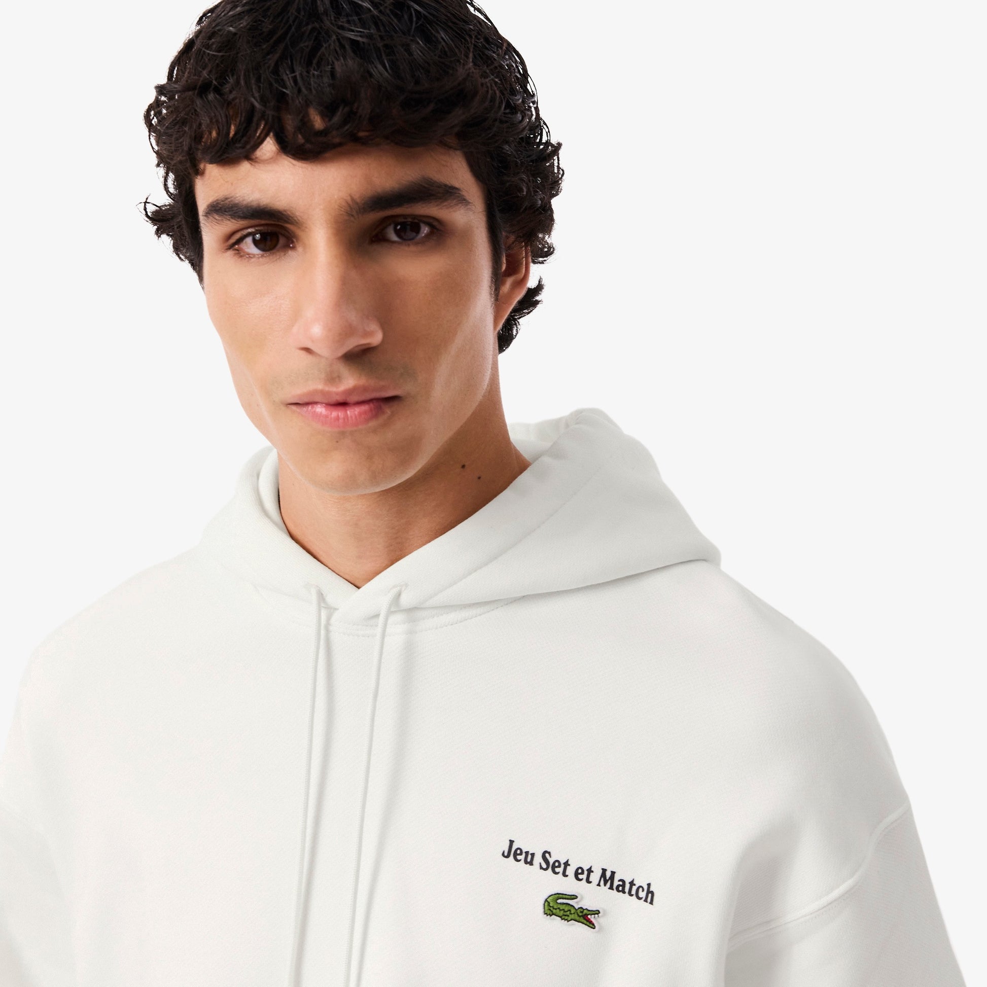 LACOSTE Camisola com capuz em velo com vários estampados - CARISMAstore