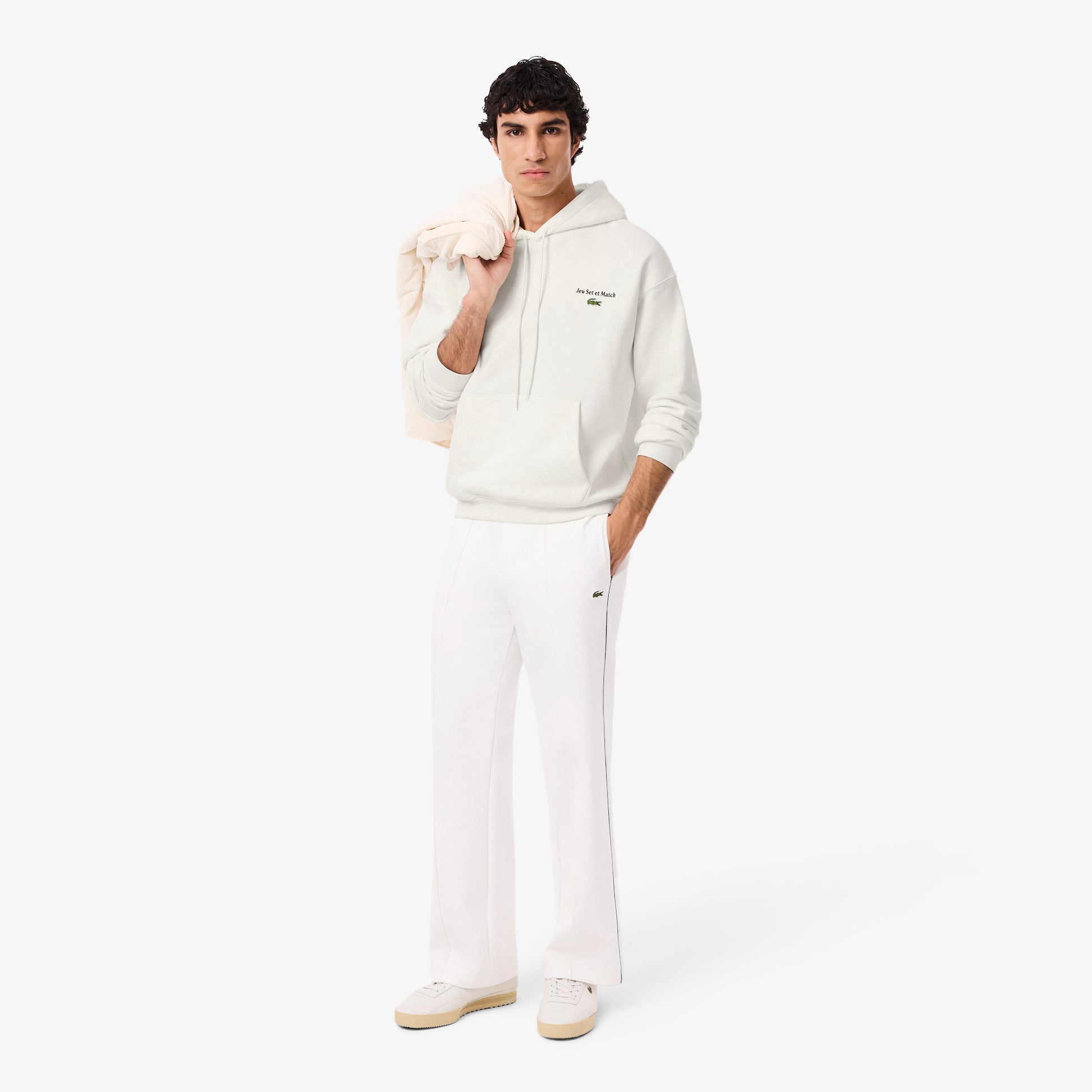 LACOSTE Camisola com capuz em velo com vários estampados - CARISMAstore