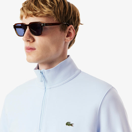 LACOSTE Camisola em felpa com zip e gola alta