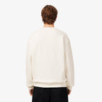 LACOSTE Camisola de felpa com decote redondo e bordado
