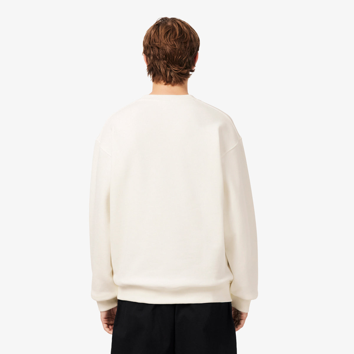 LACOSTE Camisola de felpa com decote redondo e bordado